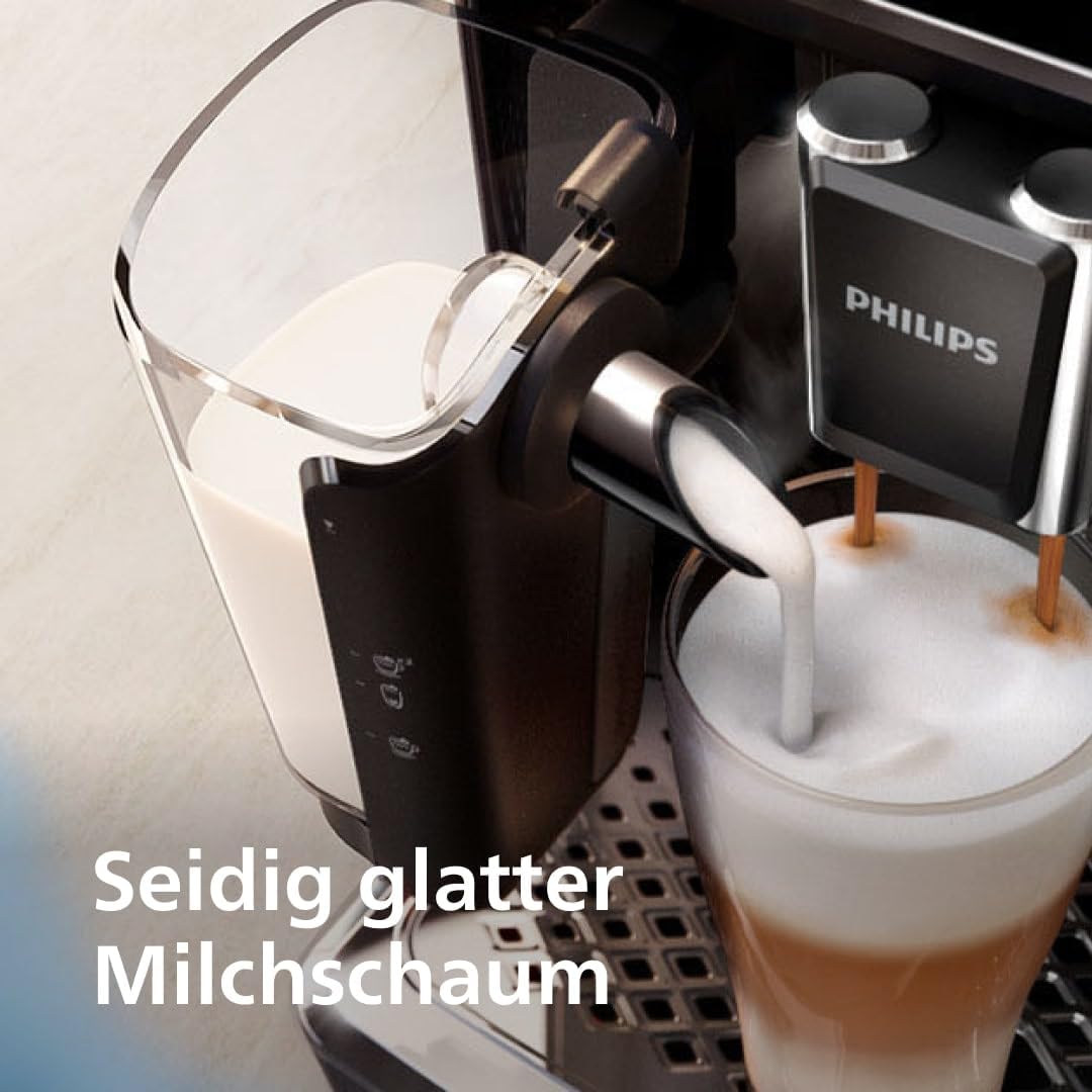 Philips Espressomaschine der Serie 5400 – Genießen Sie 12 Getränke, schnell reinigendes LatteGo, intuitives TFT-Display, anpassbare Kaffeeeinstellungen, erstklassiges Küchendesign (EP5441/50)